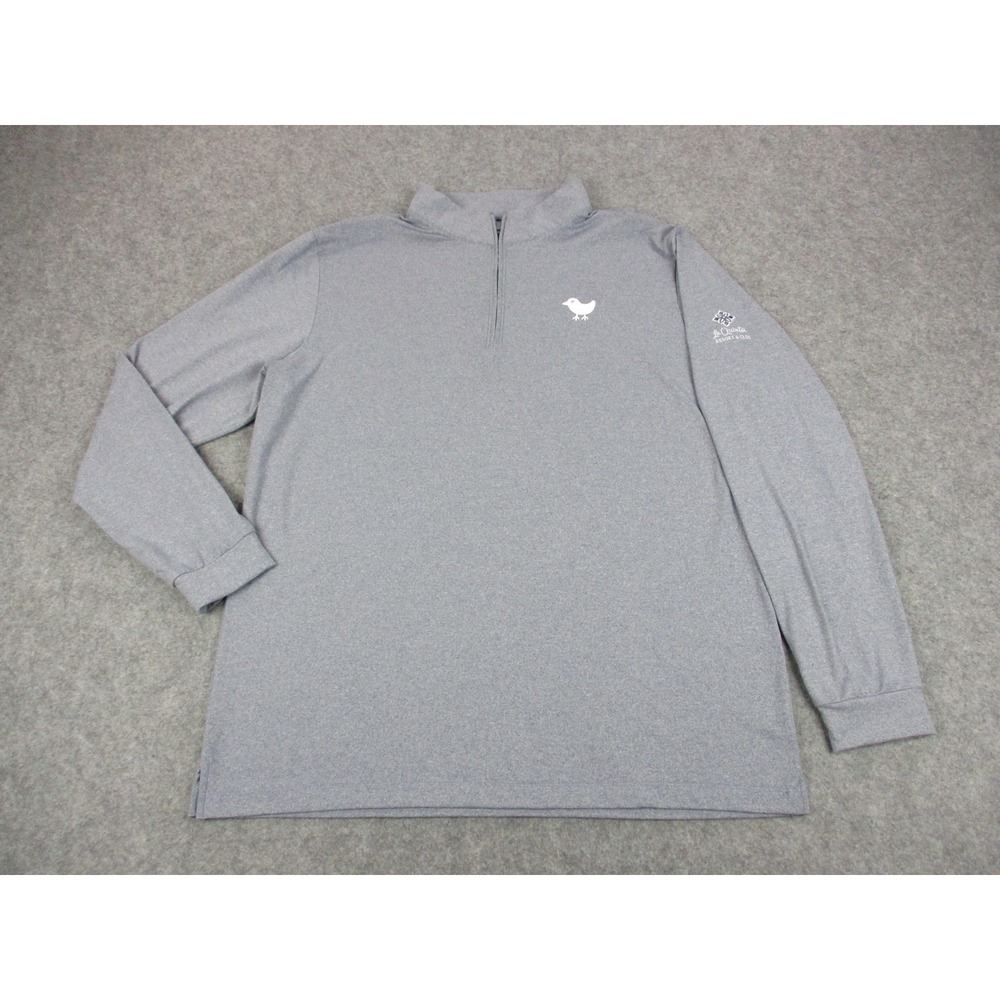 Bad Birdie Mens XL Gray 1/4 Zip Golf Pullover La Quinta Resort Stretch
